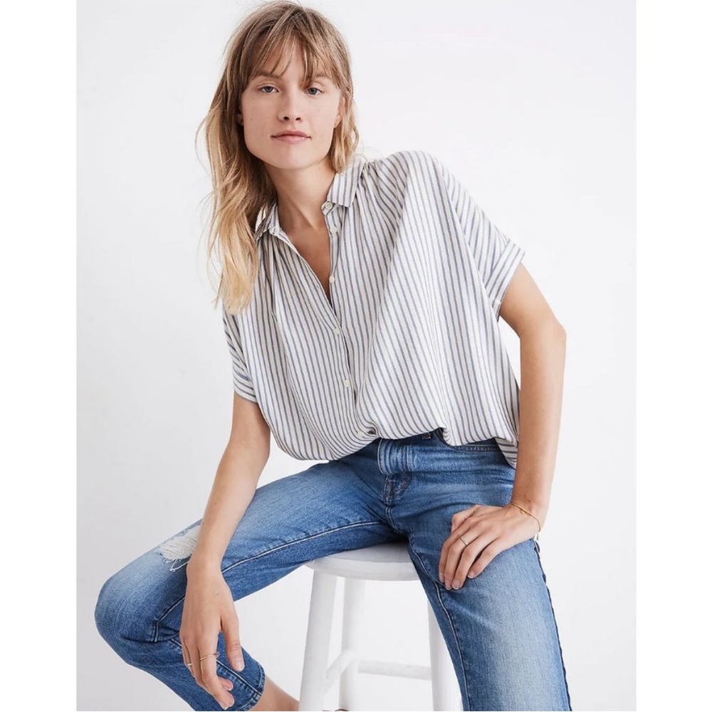 Madewell Central Drapey Shirt in Dalton Stripe